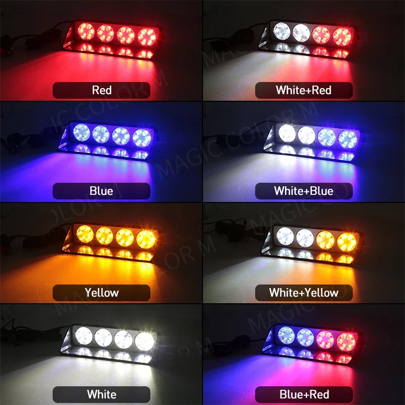 24 LED Car Strobe Warning Light Emergency Flashing Lamp Auto Flasher For Vehicle Truck Motorcycle Red Blue Waterproof 12-24V 60W