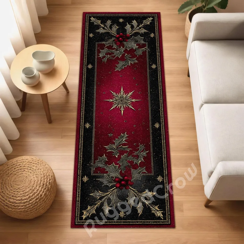 Halloween Runner Rug Vintage Pumpkin Carriage Felt Long Entrance Door Mat Anti Slip Area Carpet for Corridor Home