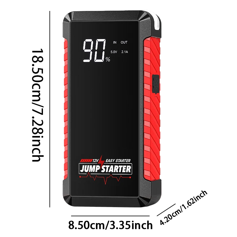 12V Portable Car Jump Starter Power Bank Emergency Battery Booster Auto Starter Charger for 12V Vehicles