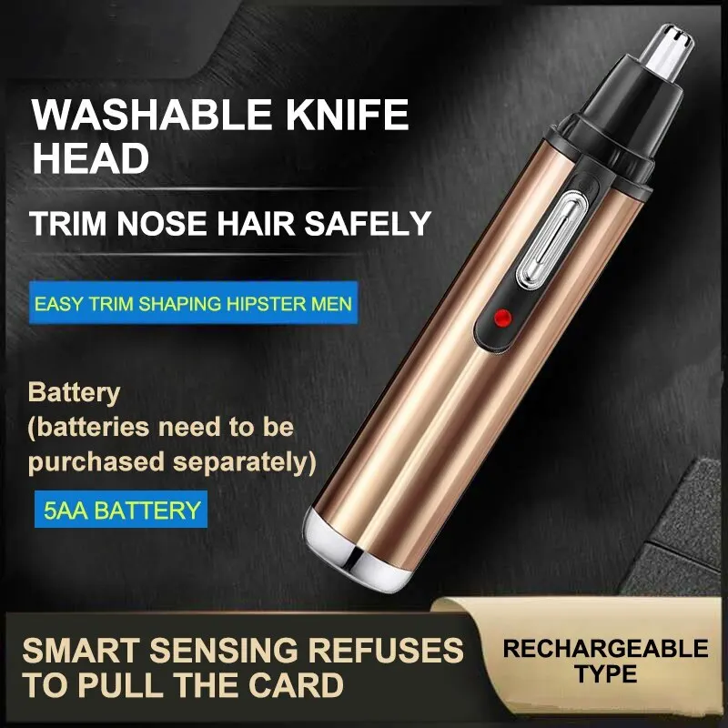 Elektrische Wenkbrauw Neus Haar Trimmer Scheermachine Hot Selling Gold Battery Model