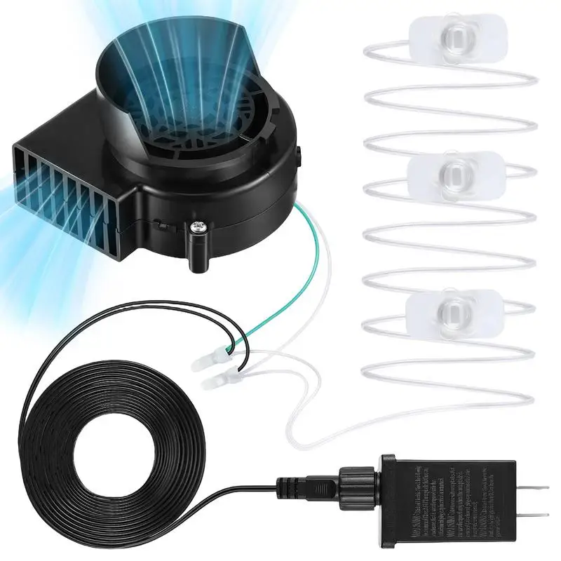 12V opblaasbare luchtblazer blaasventilator met LED-lichtslinger vervangende ventilator voor kersttuin opblaasbaar decor