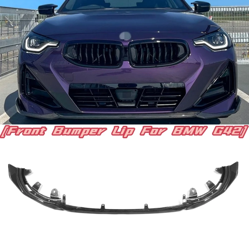 M Performance Dry Carbon Fiber Front Bumper Lip Spoiler For BMW 2 Series 2 Door G42 Sports Coupe 2022 Up