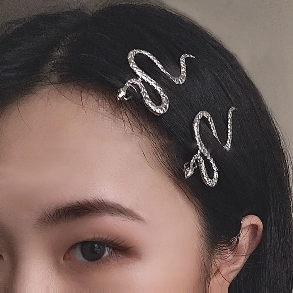 2023 Retro Snake Metal Rhinestone Hairpins Woman Girl Hair Clips Pin Barrettes Accessories Hairclip Headdress Headwear Hairgrips