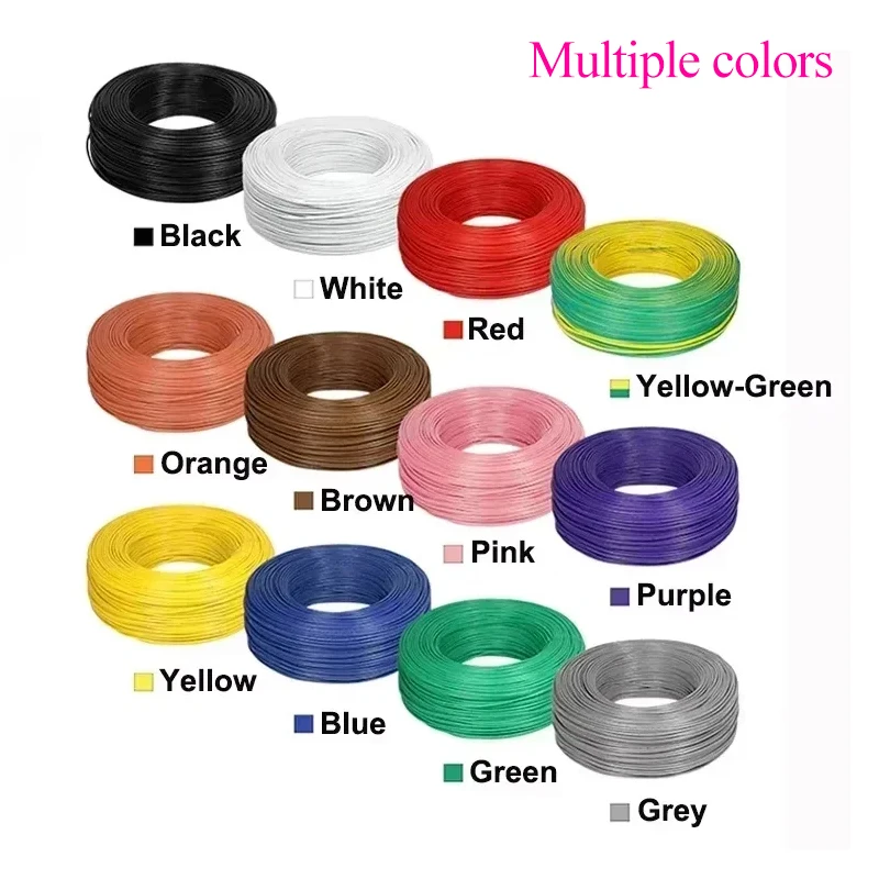 1/5/20m AWG 24 22 20 18 16 14 12 10 8 1015 Electric Wire DIY Lamp Lighting Line 600V 105℃ PVC Insulation Tinned Copper Cable 6