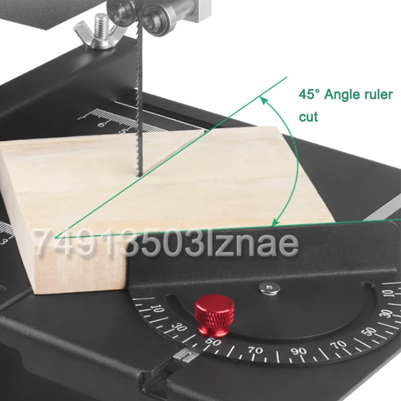 Imagem -04 - Elétrica Desktop Wire Saw Carpintaria Band Sawing Machine Faça Você Mesmo Ferramenta de Corte Pequeno Agregado Familiar 800w 1750rpm 70 Milímetros