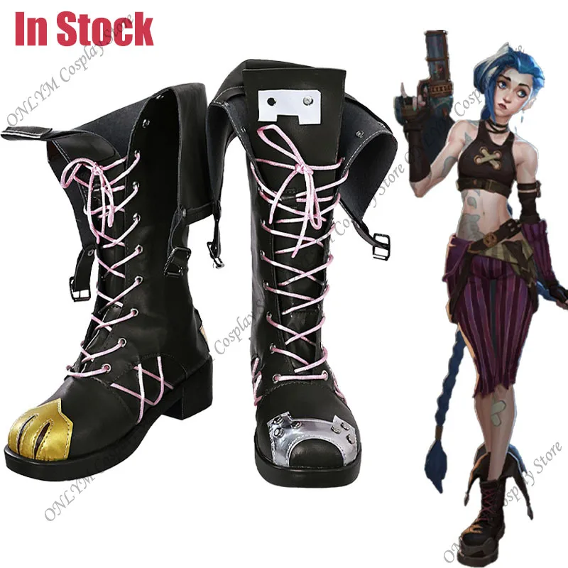

Jinx Shoes Jinx Cosplay Shoes Jinx Boots for Adult Women Men Halloween Party Role Play Props