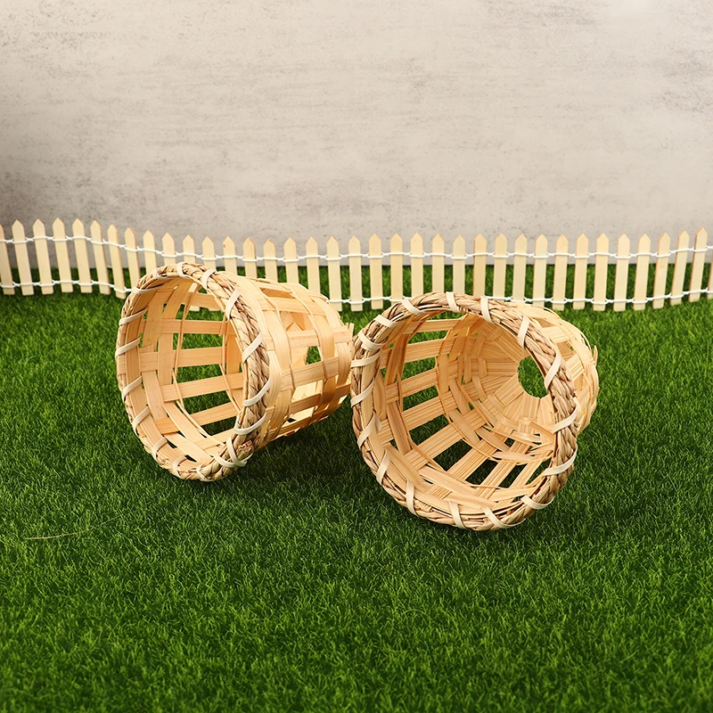 2Pcs Lamp Shade Light Cover Shades Chandelier Drum Woven Cage Bulbceiling Rattan Pendanttable Wicker Lamps Cottage Country