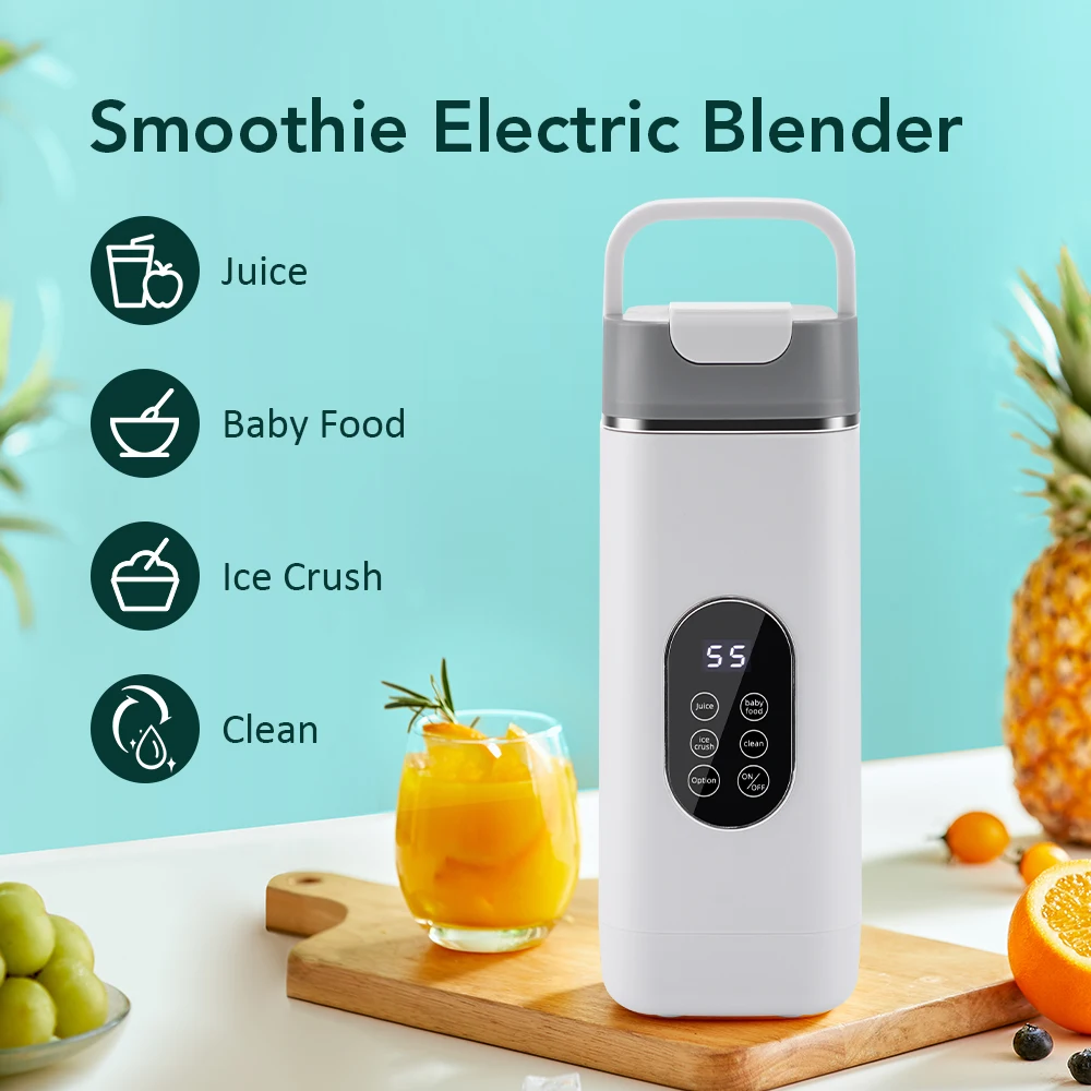 Travel Portable Electric Blender Rechargeable Fresh  Fruit Juicer Hand Blender 12 Blades Crushed Ice Juice Cup Smoothie Mixer