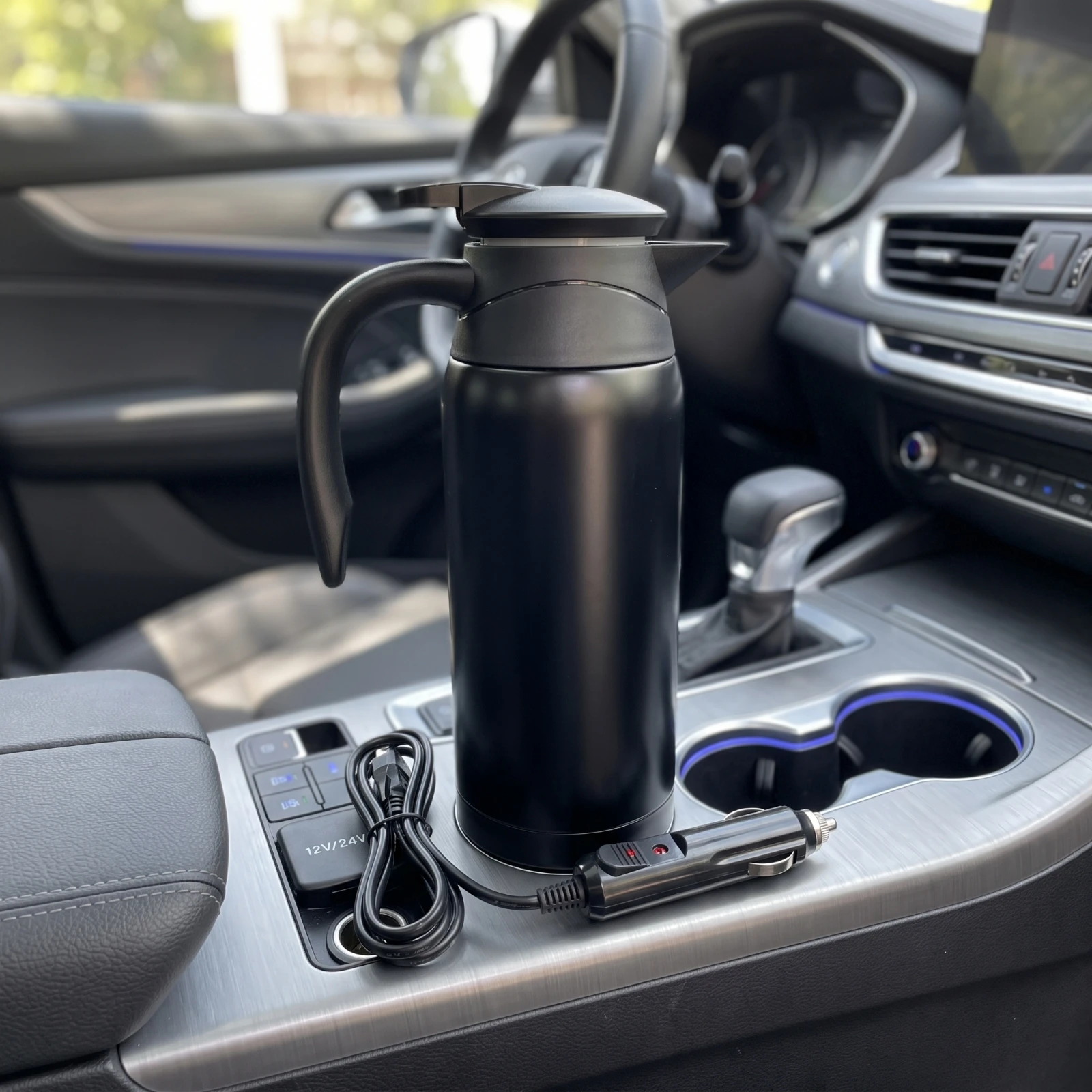 Car Electric Kettle doubleVoltage Kettle with Cigarette Lighter Plug Compact for Drivers, Road Trips, Camping