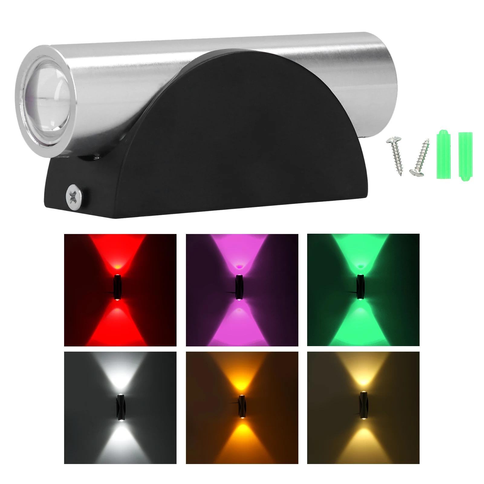 

Настенный светильник 2 Вт, двухголовочный светодиодный настенный светильник для дома, бара, веранды, декоративное освещение, AC85-265V