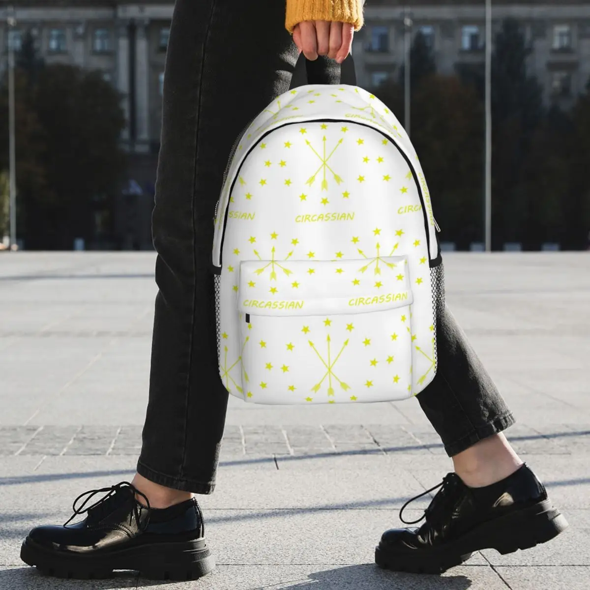 12 Stars Around 3 Arrows Adygea Flag Backpack Student BookBag Men Women School Bag Computer Shoulder Bags