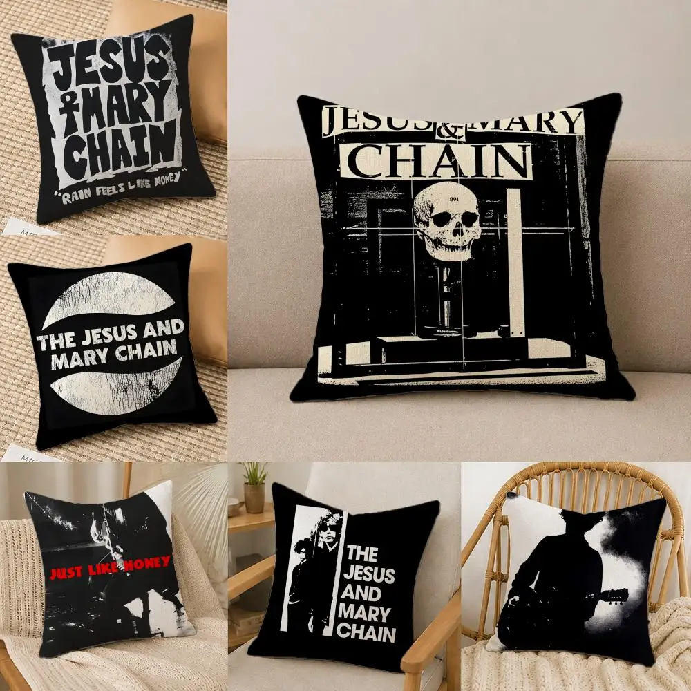 Singer The Jesus and Mary Chain Cushion Cover Natural Linen Pillowcase Set, All-in-One Decor for Sofa, Bedroom & Chair