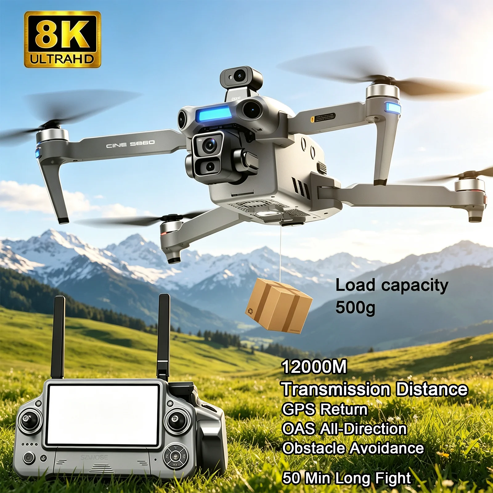 2026 New S880 GPS Drone 8K Professional HD Camera 3-Axis Gimbal Laser Obstacle Avoidance Brushless Motor Dron Folding Quadcopter