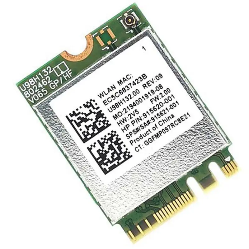 #53R (Green & White)RTL8821CE Wi-Fi+BT Combo Adapter Card for Hp ProBook 450 G5 Series,Electronics Accessories