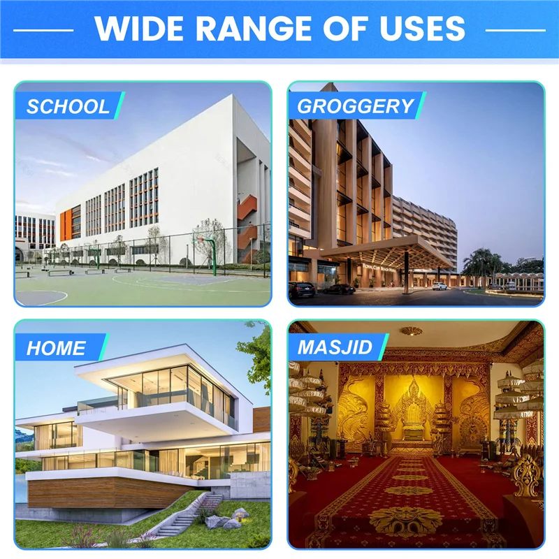 مكبر صوت مدمج للقرآن الكريم B64C مع قابس بريطاني، وميزة ترجمة ذكية، وحدة زرقاء محمولة مع تحكم في الزر