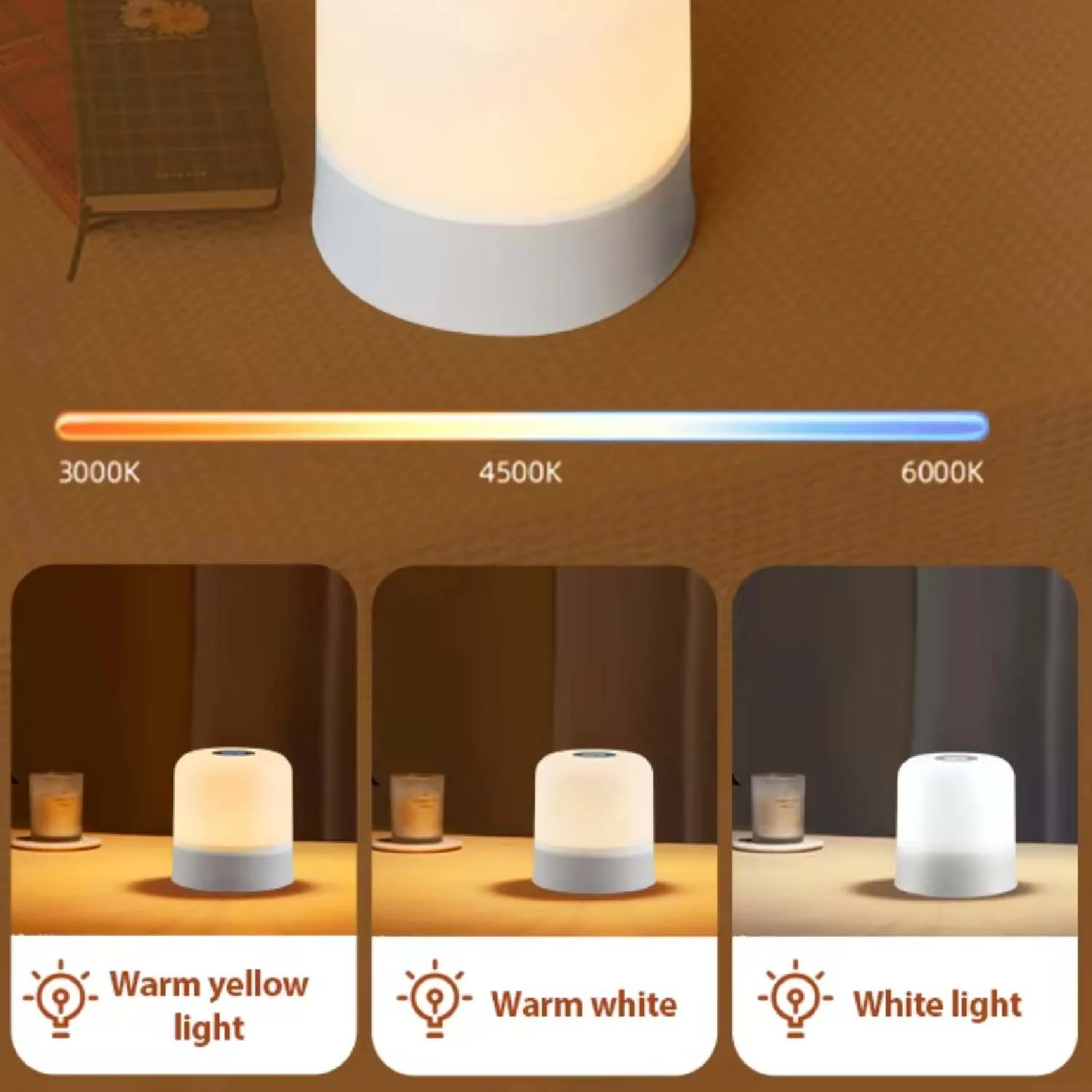 1pcPortable Baby Night Light,3 Colours Egg Light for Nursery,Rechargeable Night Light for Kids,Small Cordless Table&Bedside Lamp