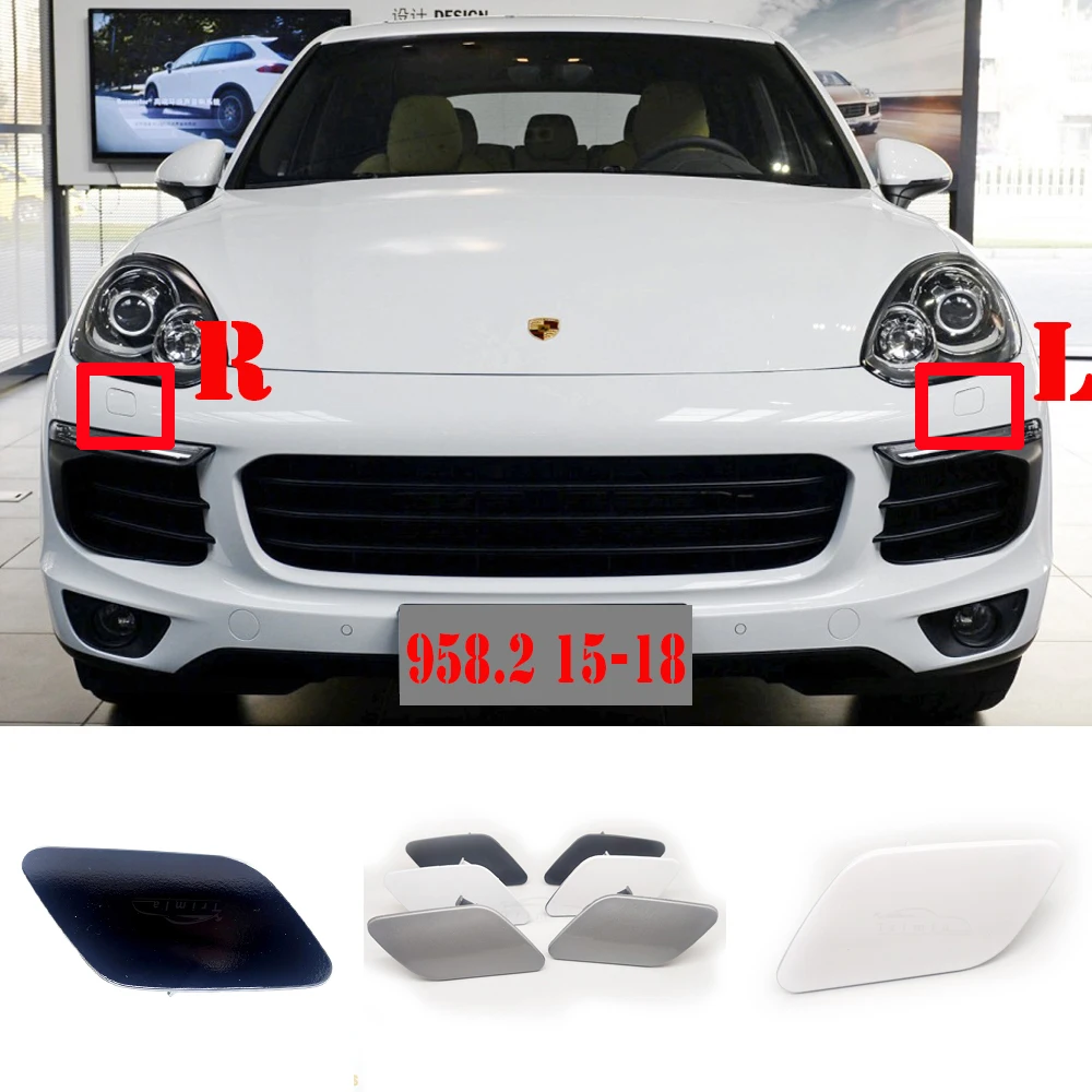 

Fit 15-18 L&R Porsche Cayenne 92A 958.2 Base GTS S Turbo Sport Front Side Headlight Washer Cover