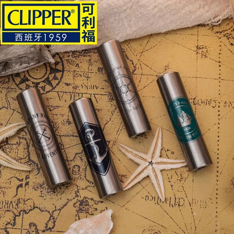 Spain Clipper Metal Lighters Wholesale Grinding Wheel Ignition Smoking Lighters Clipper Personalized Pattern Collection Men Gift