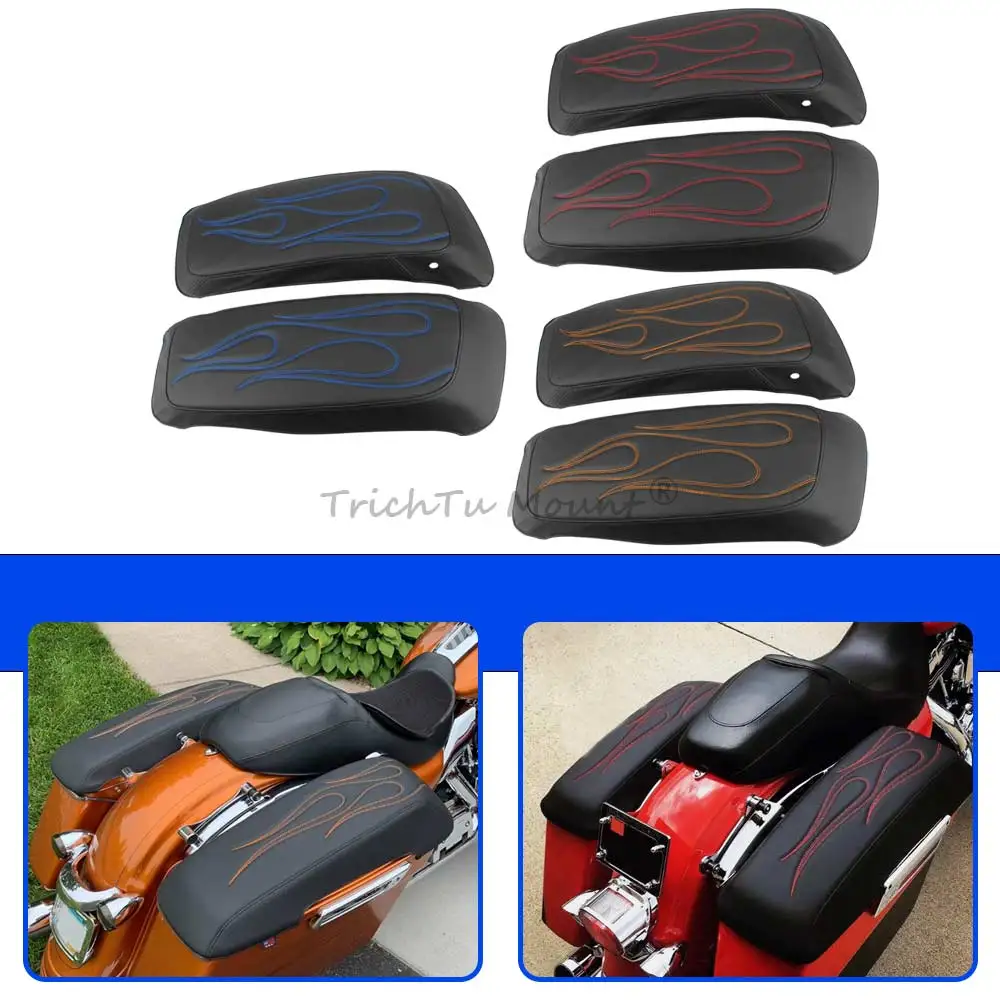 Motorcycle Hard Saddlebags Lid Covers Protector Waterproof For Harley Touring Road King Electra Street Glide CVO FLTRX 2014-2024