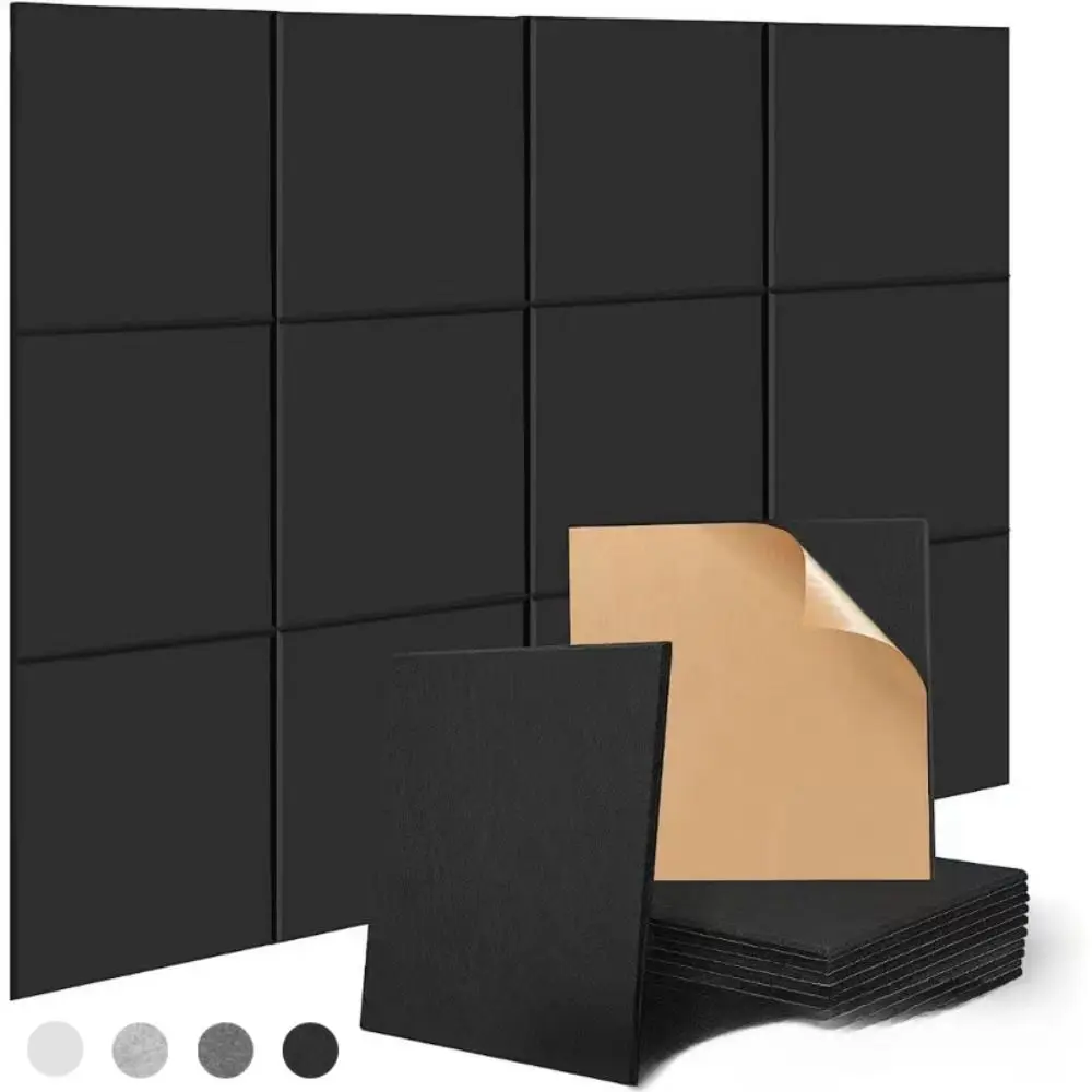 iDeal Felt Cork Boards Wall Mounted Thickened Acoustic Panel 30x30cm Self Adhesive Sound Absorbing Board for Home Office