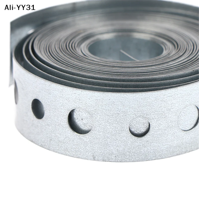 【WTh】【1 Roll Galvanized Steel Tape Hanger Strap Pre-Punched Multi-Slot Metal Tape For Pipe Supports Hanging Sheet Metal Work