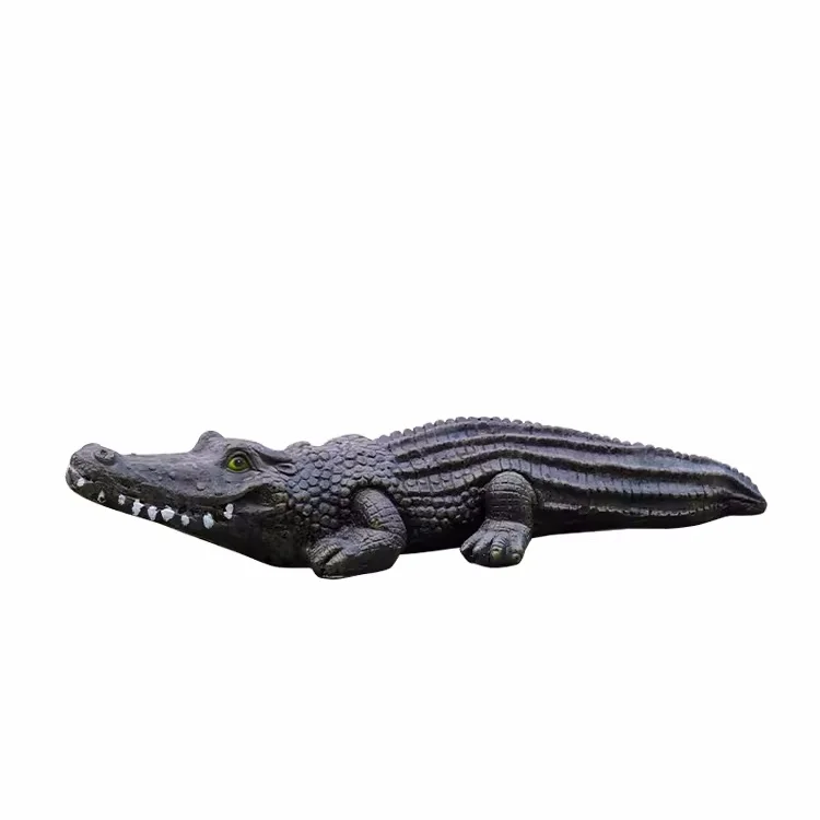 F030 Glass Fiber Crocodile Sculpture Outdoor Large Garden Pool Landscape Decoration Simulation Animal Ornament