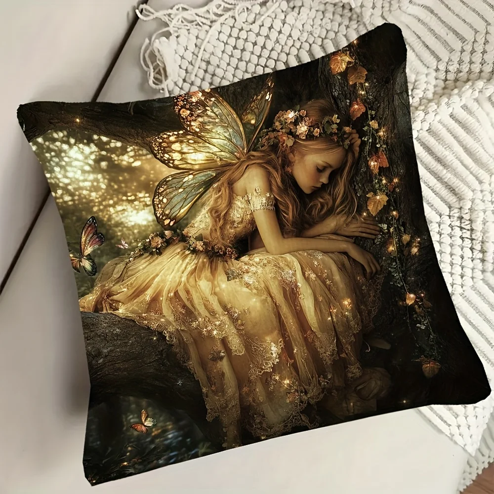 Enchanted Fairy Forest Dream Throw Pillow Cushion for Boho Cottagecore Nursery Decor Home Accent