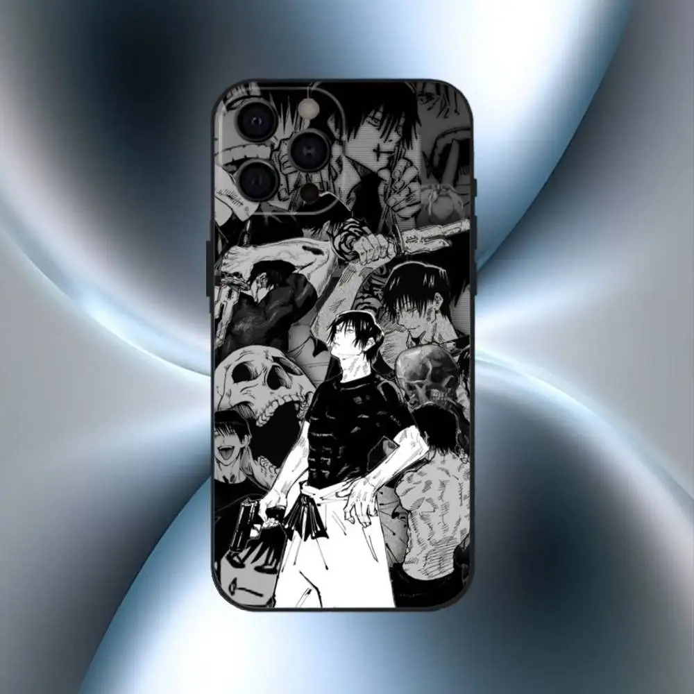 Casing HP Toji Fushiguro Jujutsu Kaisen Untuk iPhone17,16,15,14,13,12,11 Plus,Pro Max Bahan Lembut Warna Hitam