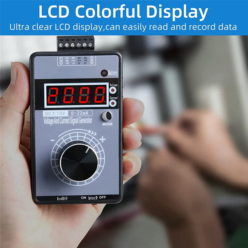 0/4-20MA DC 0-10V Signal Generator,Analog Generator with 4-Digit LCD Display,Accuracy 0.01,for PLC/Panel Testing