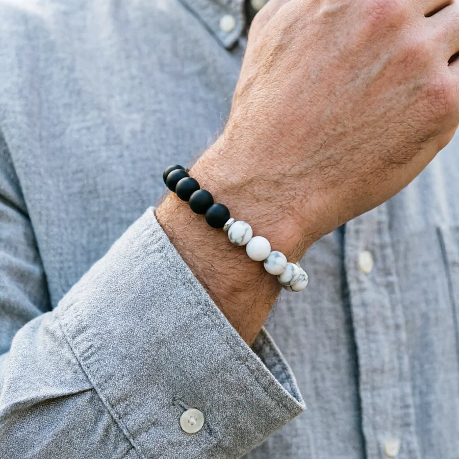 Stylish Natural Stone Beads Bracelet Men Hematite Obsidian Tiger Eyes Beads Energy Healing Braslet Yoga Casual Homme Accessories