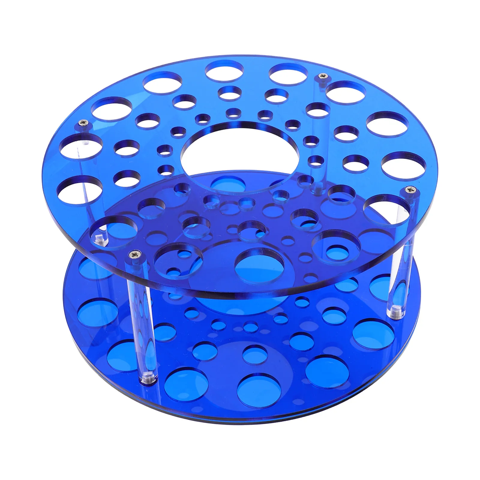 

Round Makeup Brush Holder Organizer Acrylic Transparent Travel Stand Bright Neon Colors Drying Storage Rack Desk