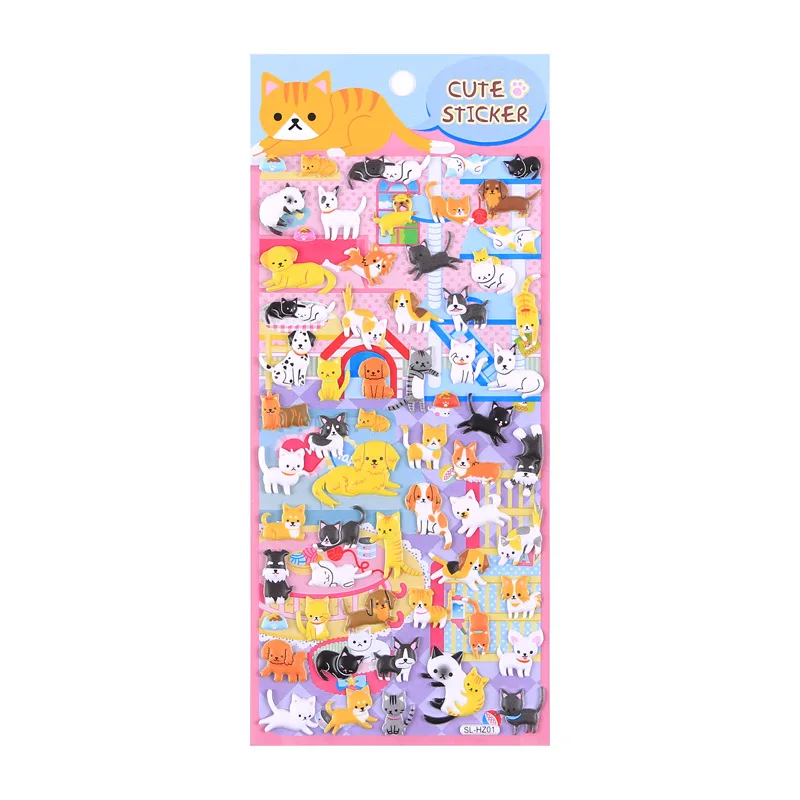 Kawaii Animal Party Sea World 3D Puffy Sticker Cute Stickers Sheet Scrapbooking Diy Decor Stationery Album Sticker Gift Kids