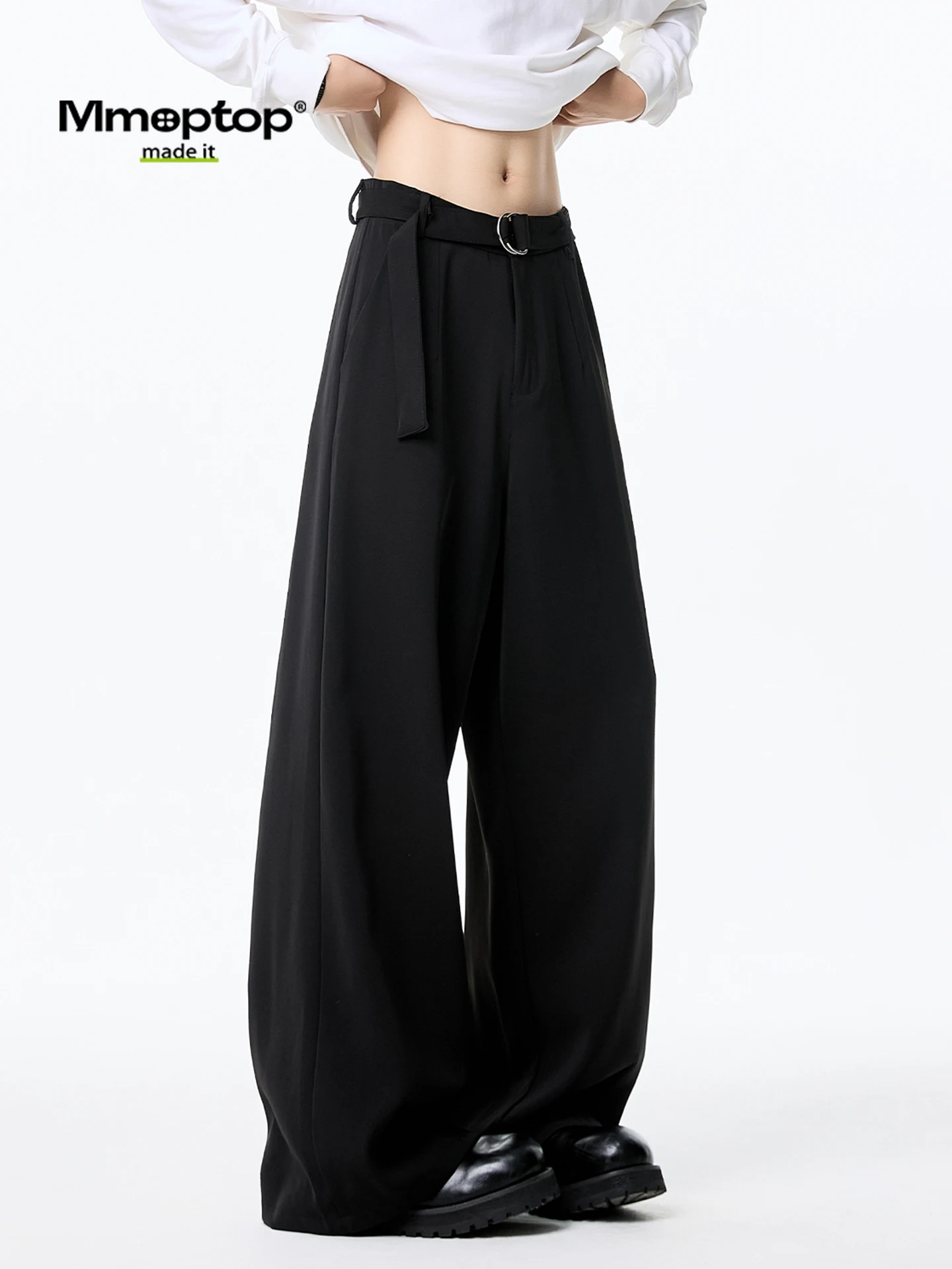 

MMOPTOP Men's Casual Straight Leg Pants Spring Autumn New Style Loose Fit Drapey Knife Casual Wear Polyester Fiber