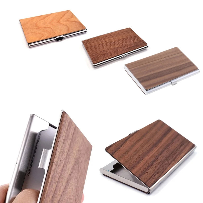 

Black Walnut Businesse Card Holder for Case For Men & Women,3.62 x 2.36 x 0.39 Inche Card for Case