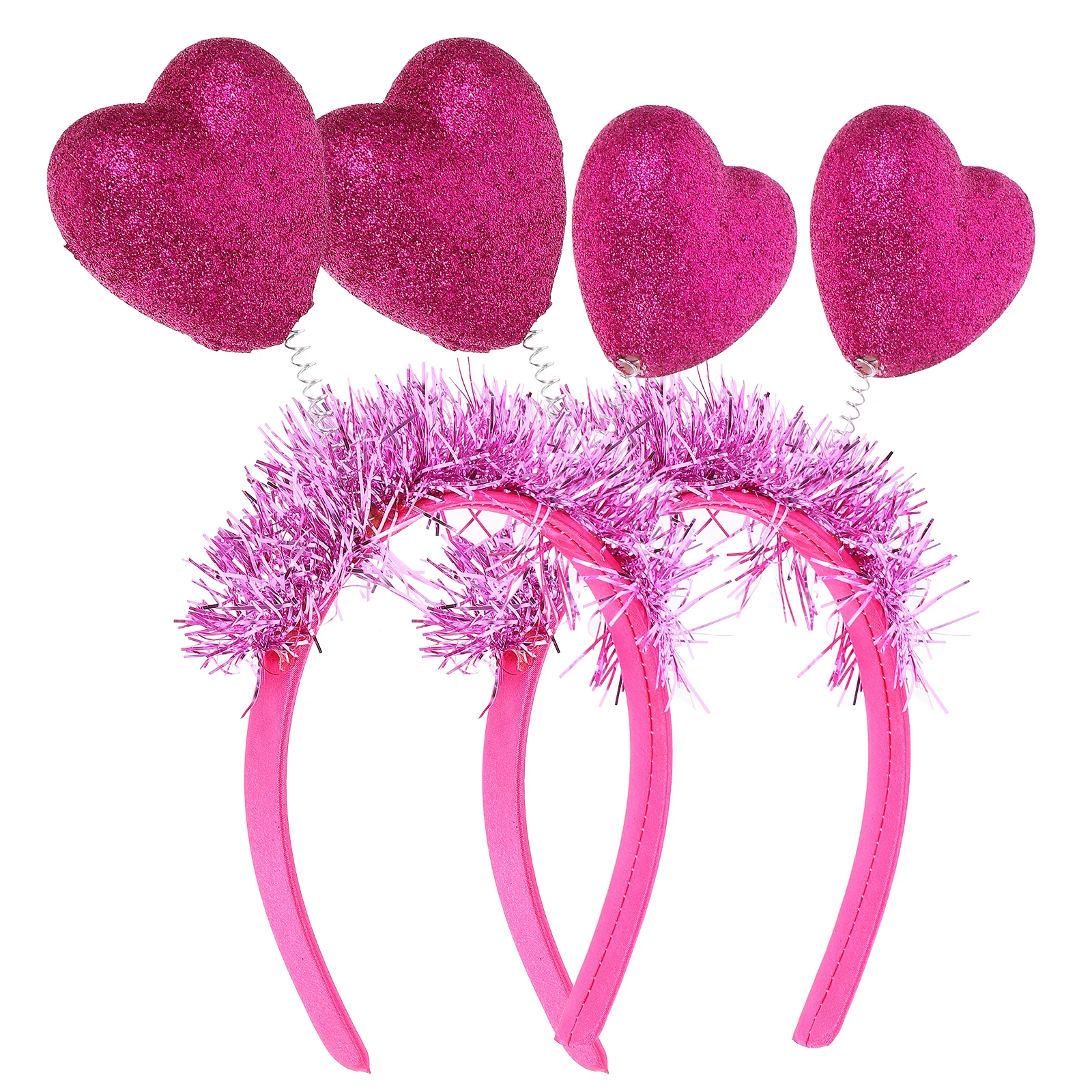 

2 Pcs Heart Shaped Hair Hoop Romantic Valentine Gift Girls Accessories Wedding Party Supplies Lightweight Photo Props Cosplay