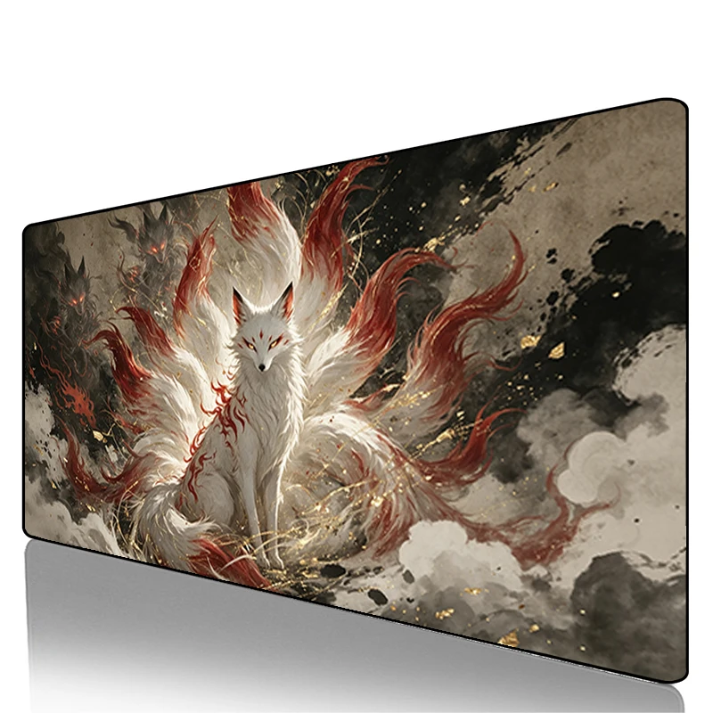 Office Laptop Mouse Pad Gamer Keyboard Mousepad Cute Anime Extended Desk Mat Large Gaming Anti-fray Pad Nine-Tailed Fox MouseMat