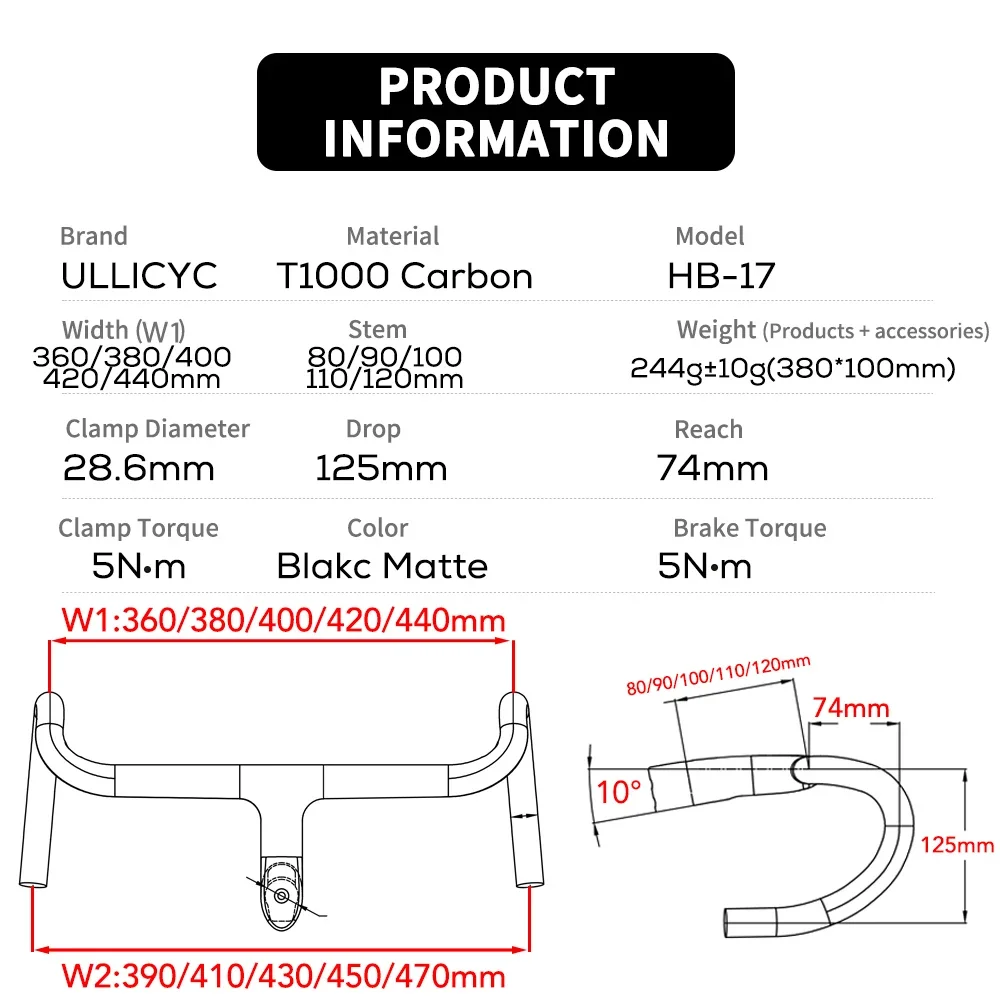 Встроенный сверхлегкий руль из углеродного волокна, 237 г, в комплект входит подставка, ширина 360/380/400/420/440 мм, аксессуары для велосипеда