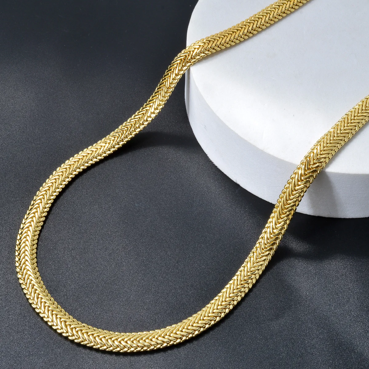 Sunny Jewelry Fashion Jewelry Copper Herringbone Necklace Chain Women Man Classic High Quality For Daily Wear Wedding Party Gift