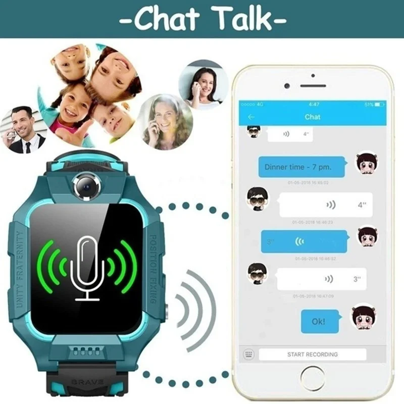 스마트 워치 어린이 GPS HD 전화 음성 메시지 방수 고품질 Smartwatch 어린이 원격 제어 사진 시계