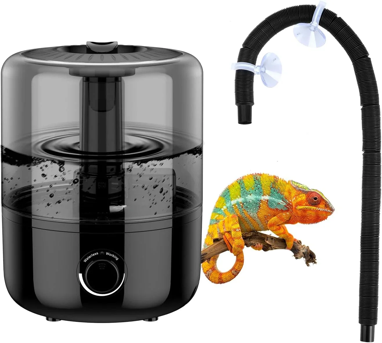 

Extra Large 4L Reptile Humidifier Fogger for Amphibians and Reptiles Terrariums - Ideal for Bearded Dragons, Lizards, Geckos, an