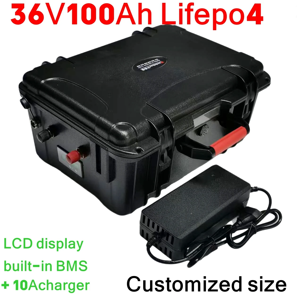 

Lithiumbattery Lifepo4 avec BMS, tricycle électrique 3500W, vélo UPS, scooter, bateau, charger 10A, 36V, 100Ah