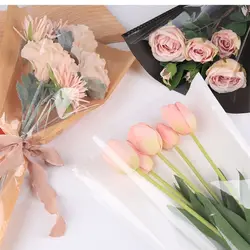 20/30PCS Wrapping Sleeve Rose Packing Sleeve Bag Transparent Single Rose Bouquet Packing Bag Plastic Flower Packaging Bag