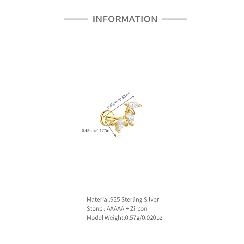 ROXI 925 Sterling Silver horse eye Zircon pierce Earrings For Women 925 Sterling Silver Round Zircon claw prong Earrings Jewelry