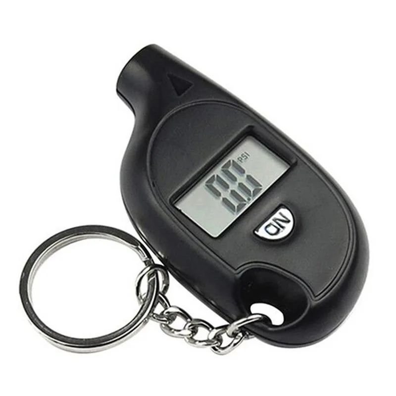 Mini Keychain Style Tire Gauge Digital Lcd Display Car Tire Air Pressure Tester Meter Auto Car Motorcycle Tire Safety Alarm