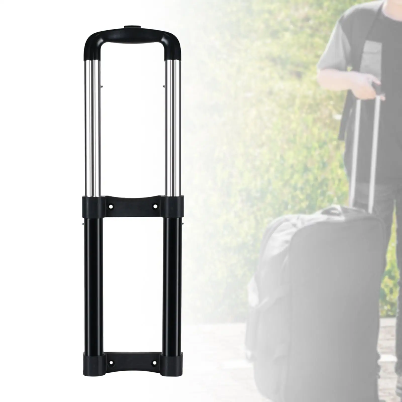 

Traveling Luggage Telescopic Handle Stretchable Length 81cm Sturdy Professional Black Aluminium Alloy Pull Rod Replacement