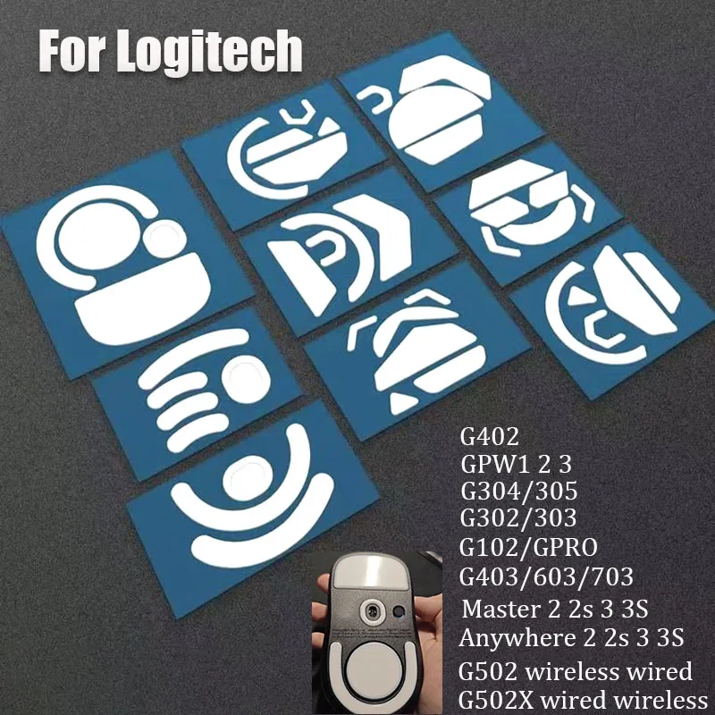1Set White Mouse Feet Sticker For logitech G302 G303 G304 G305 G402 G405 GPRO G502 G502X G903 GPW Mouse Skates Feet Pads  ﻿