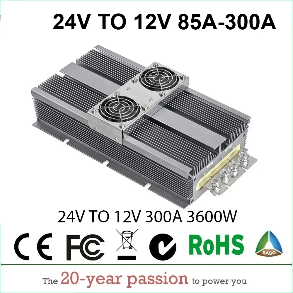 24V TO 12V 85A 100A 165A 300A DC-DC Step Down Converter Voltage Regulator Power Supply 24V-12V Buck Module 3600W Car Solar CE
