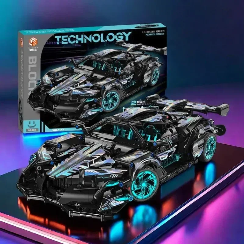 1:14 Building Blocks Car MOC City Speed Car Luxury Auto Racing Vehicle with Super Racers Bricks Toys for Children Gift