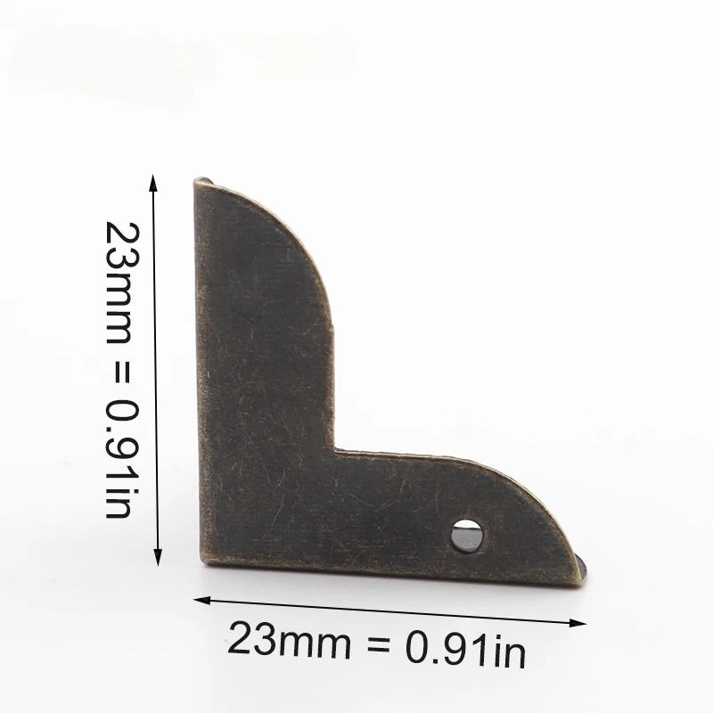 4pcs Luggage Case Box Corner Brackets Decorative Corner For Furniture Decoration Triangular Rattan Carved Bronze Tone 22*22*23mm