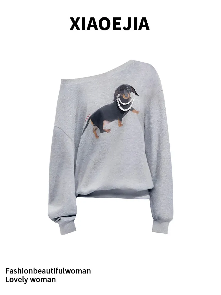 Women Grey T-shirt Harajuku Korean Y2k Tees Top Vintage 90s Aesthetic Long Sleeve T-shirt 2000s Trashy Fashion Clothes 2026